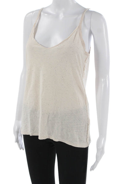 Nation LTD Womens Beige Pima Cotton V-Neck Camisole Solid Sleeveless Size M