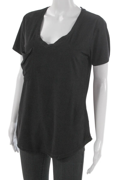 Z Supply Womens Basic V-Neck Gray T-Shirt Short Sleeve Size S