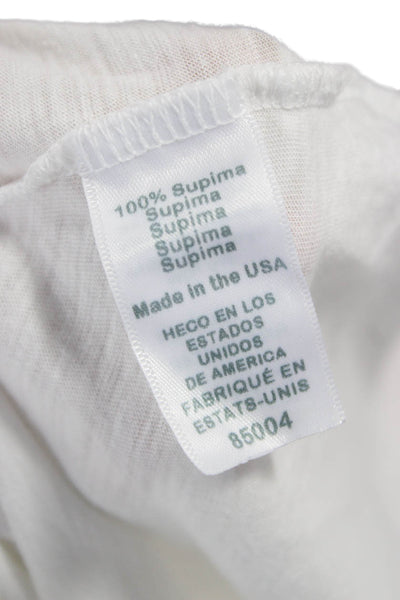 Michael Stars Womens White V-Neck Sleeveless Basic Tank Supima Cotton Size OS
