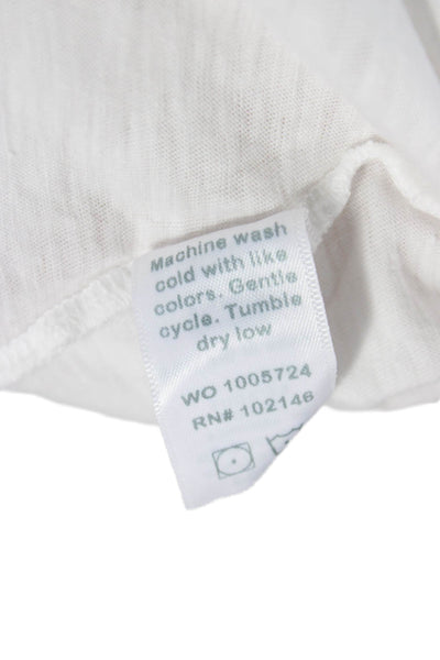 Michael Stars Womens White V-Neck Sleeveless Basic Tank Supima Cotton Size OS