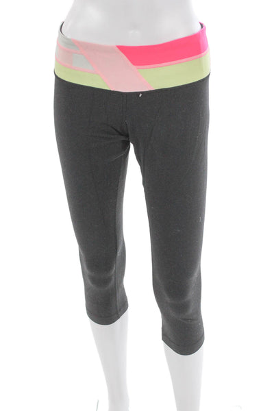Lululemon Women Gray Athleisure Capri Leggings Synthetic Size 8