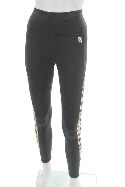 PE Nation Womens Ankle Animal Print Gray Recycled Polyester Leggings Size S