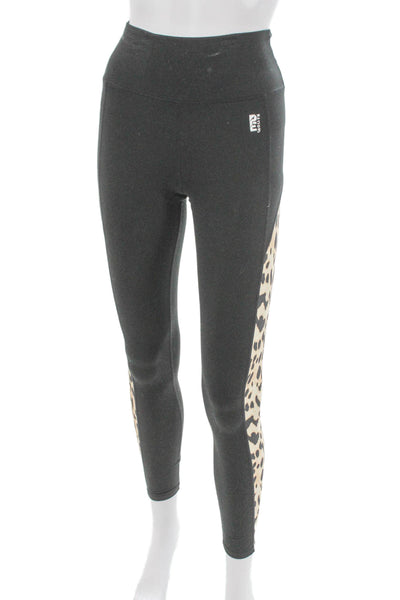 PE Nation Womens Ankle Animal Print Gray Recycled Polyester Leggings Size S