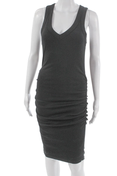 Michael Stars Women Gray Tank Dress Cotton V-Neck Sleeveless Size S
