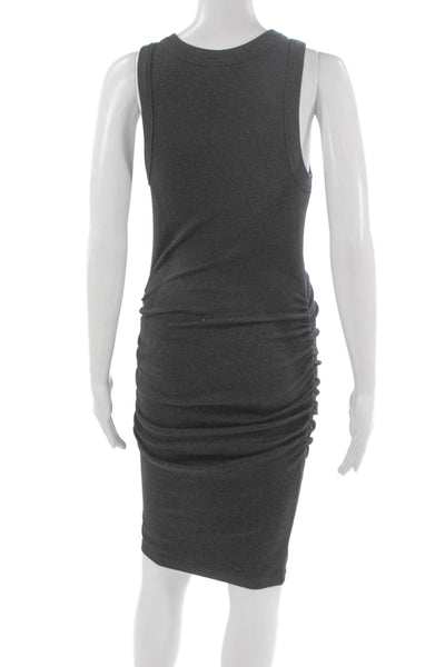 Michael Stars Women Gray Tank Dress Cotton V-Neck Sleeveless Size S