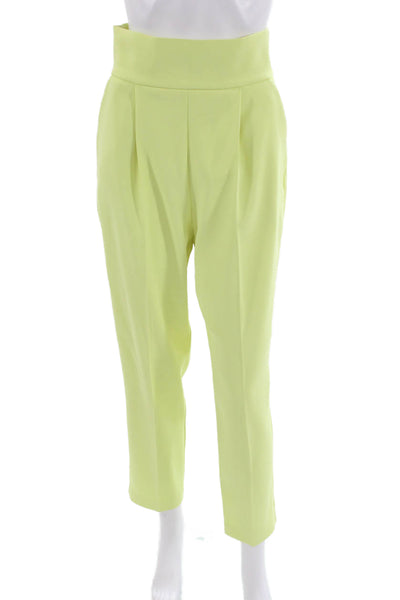Pinko Womens Dress Pants Green Polyester Zip Solid Size 4
