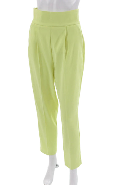 Pinko Womens Dress Pants Green Polyester Zip Solid Size 4