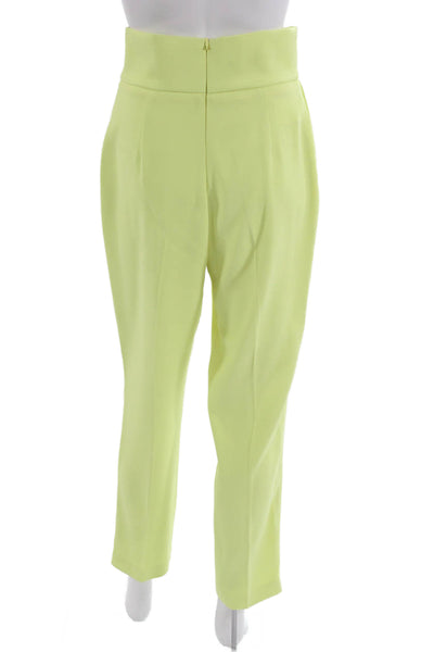 Pinko Womens Dress Pants Green Polyester Zip Solid Size 4