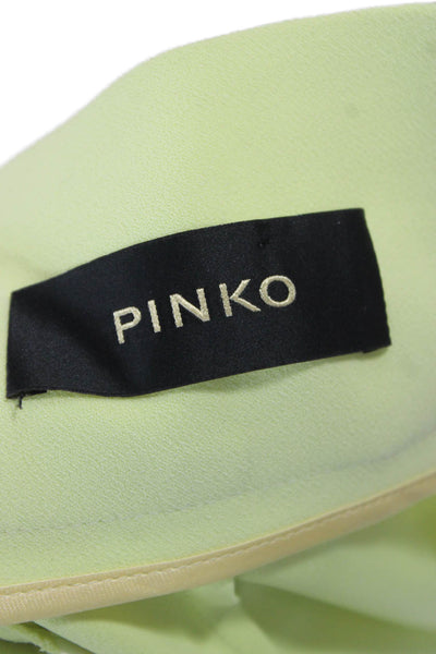 Pinko Womens Dress Pants Green Polyester Zip Solid Size 4