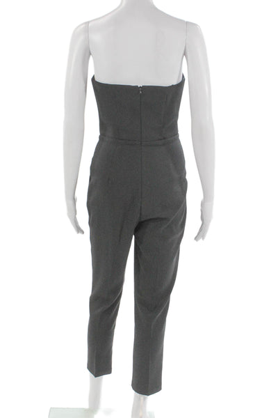 Amanda Uprichard Women Jumpsuit Gray Sweetheart Sleeveless Petite Size XS