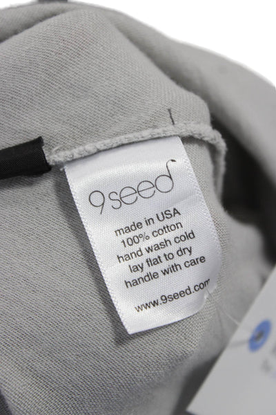 9seed Women Petite Gray Cotton Scoop Neck Sleeveless Jumpsuit Size S