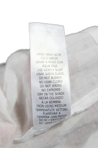 OndadeMar Women Maxi Dress White V-Neck Sleeveless Cotton Size S