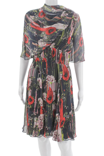 Jason Wu Women Fit & Flare Silk Floral Cowl Neck Dress Size 4