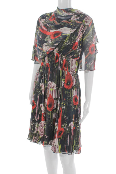 Jason Wu Women Fit & Flare Silk Floral Cowl Neck Dress Size 4