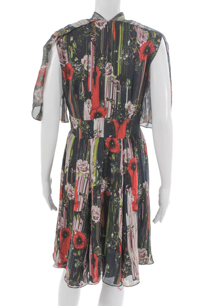 Jason Wu Women Fit & Flare Silk Floral Cowl Neck Dress Size 4