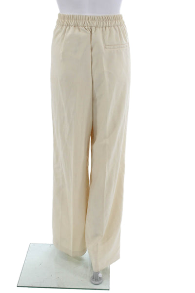 Zara Women Dress Pants Beige Polyester Pull On 31in Inseam Size M