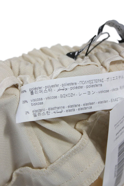 Zara Women Dress Pants Beige Polyester Pull On 31in Inseam Size M
