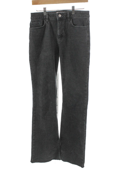 MNG Women Flared High Waist Black Jeans Size 6