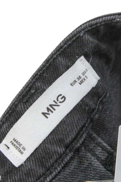 MNG Women Flared High Waist Black Jeans Size 6