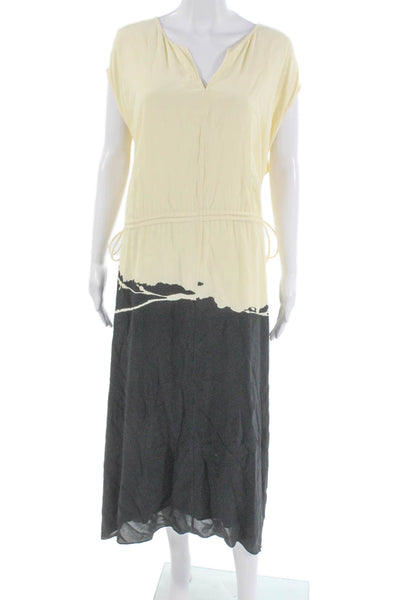 Proenza Schouler Women Yellow Colorblock V-Neck Blouson Dress Size 10