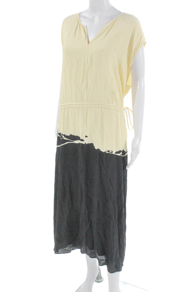Proenza Schouler Women Yellow Colorblock V-Neck Blouson Dress Size 10