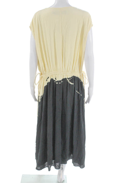 Proenza Schouler Women Yellow Colorblock V-Neck Blouson Dress Size 10