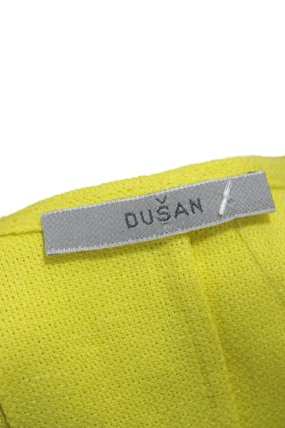 Dusan Women Yellow Linen Maxi Dress Boat Neck Sleeveless Pullover Size One Size