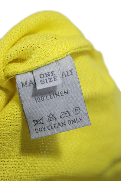 Dusan Women Yellow Linen Maxi Dress Boat Neck Sleeveless Pullover Size One Size