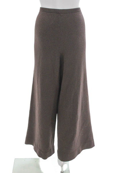 La Ligne Women Dress Pants Brown Wool Cashmere Pull On Size XL