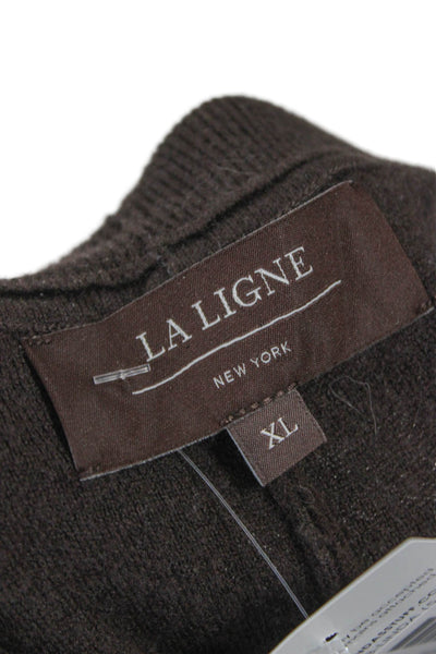 La Ligne Women Dress Pants Brown Wool Cashmere Pull On Size XL