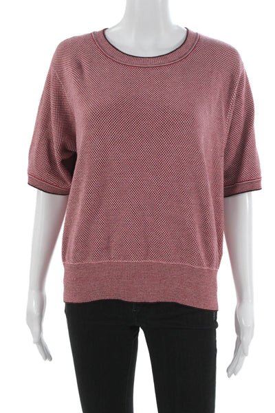 Rachel Comey Women Red Geometric Crewneck Cotton Pullover Size L