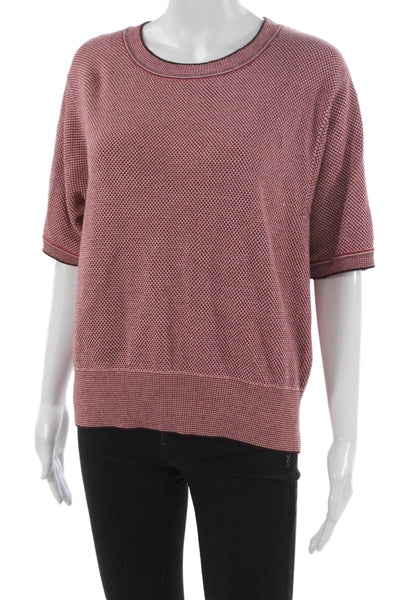 Rachel Comey Women Red Geometric Crewneck Cotton Pullover Size L