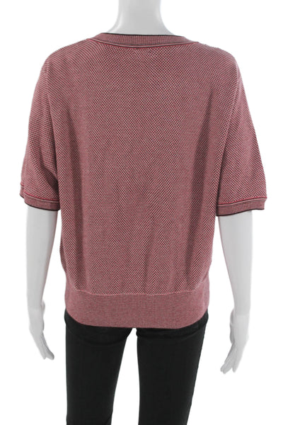 Rachel Comey Women Red Geometric Crewneck Cotton Pullover Size L