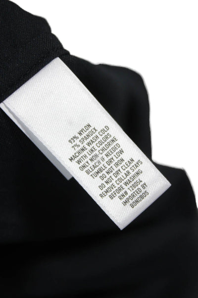 Bonobos Mens Button Front Long Sleeve Collared Lightweight Shirt Black Large