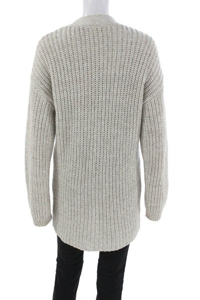 Treasure & Bond Womens Gray V-Neck Cardigan Recycled Cotton Long Sleeve Size XS