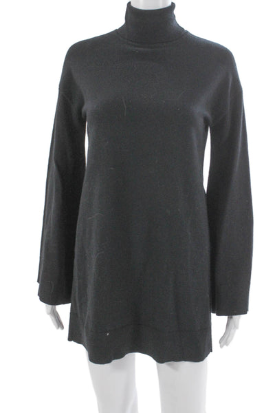 LPA Womens Sweater Dress Black Turtleneck Long Sleeve Short Size S