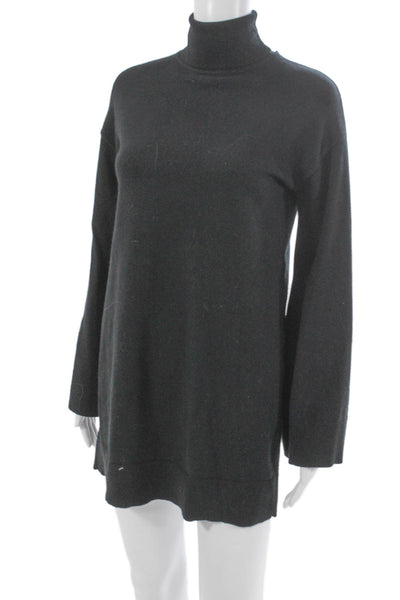 LPA Womens Sweater Dress Black Turtleneck Long Sleeve Short Size S