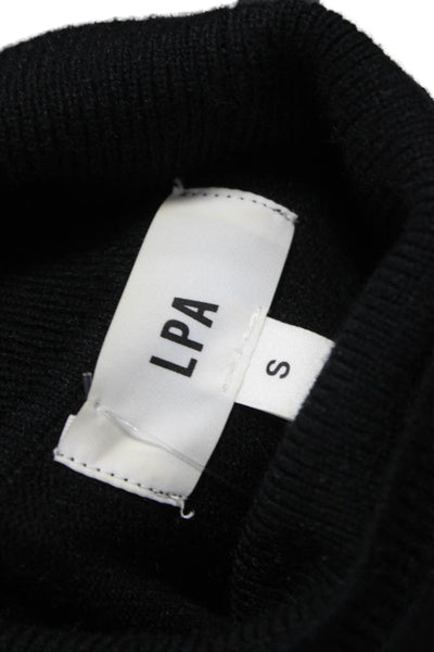 LPA Womens Sweater Dress Black Turtleneck Long Sleeve Short Size S