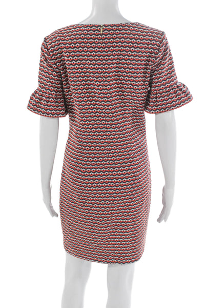 Trina Turk Womens Multicolor Geometric Shift Dress V-Neck Knee Length Size 6