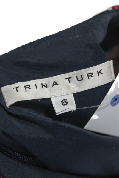 Trina Turk Womens Multicolor Geometric Shift Dress V-Neck Knee Length Size 6