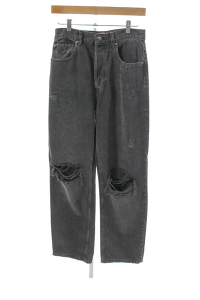 Boyish Womens Straight Jeans Gray High Rise Cotton Blend Inseam 30 Size 27
