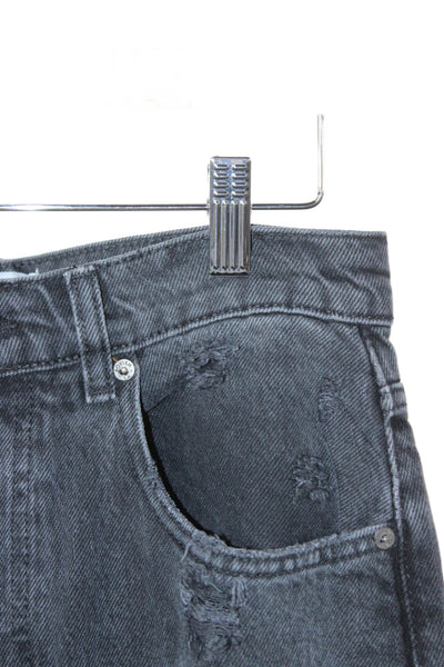 Boyish Womens Straight Jeans Gray High Rise Cotton Blend Inseam 30 Size 27