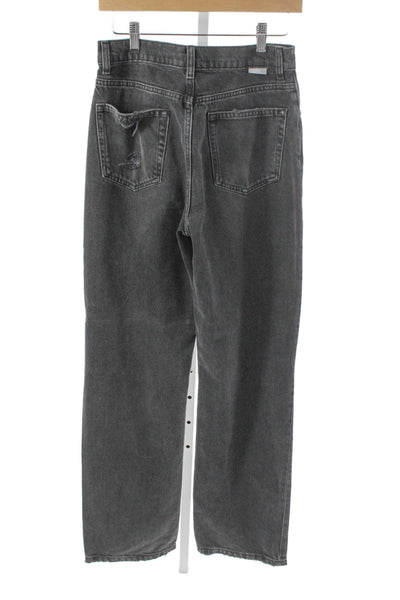 Boyish Womens Straight Jeans Gray High Rise Cotton Blend Inseam 30 Size 27