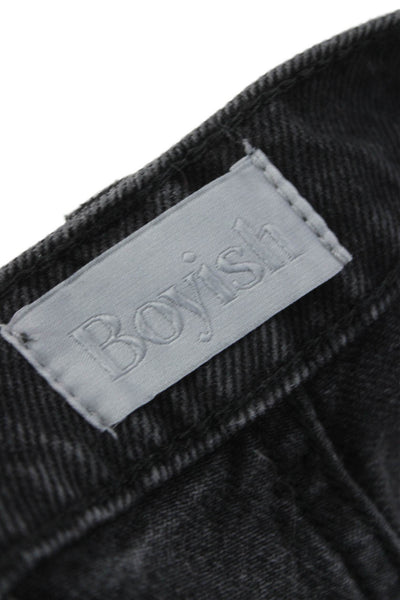 Boyish Womens Straight Jeans Gray High Rise Cotton Blend Inseam 30 Size 27