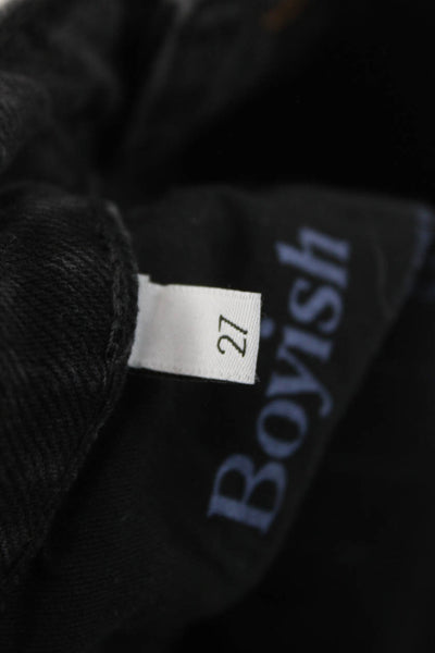 Boyish Womens Straight Jeans Gray High Rise Cotton Blend Inseam 30 Size 27