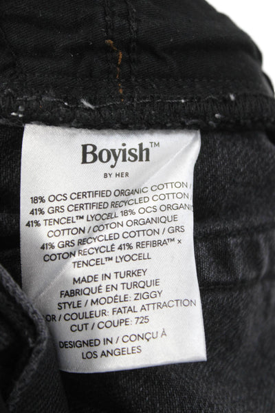 Boyish Womens Straight Jeans Gray High Rise Cotton Blend Inseam 30 Size 27