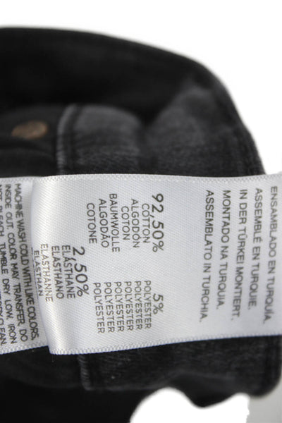 Mother Women Cropped Black Mid Rise Jeans Button Inseam 25 Size 28