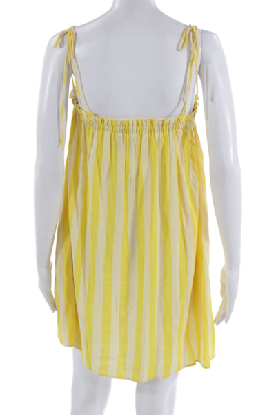Show Me Your Mumu Women Yellow Cotton Sundress Square Neck Sleeveless Size M