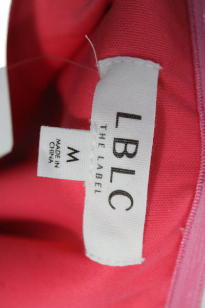 LBLC Women Pink Strapless Mini Dress Polyurethane Zip Solid Spring Size M