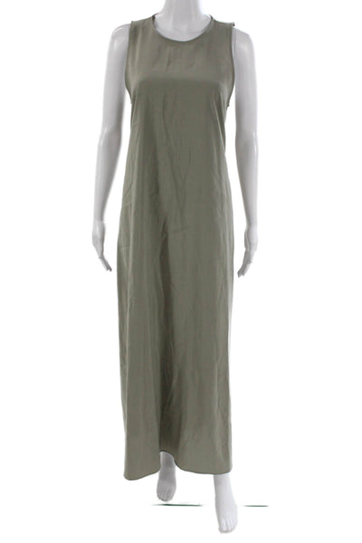 Zara Womens Maxi Dress Sleeveless Round Neck Green Size S